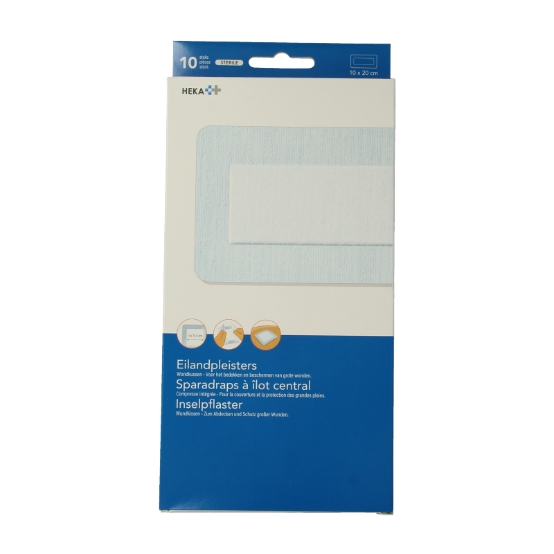 Hekaplast Eilandpleister 10cm x 20cm steriel 10 Stuks