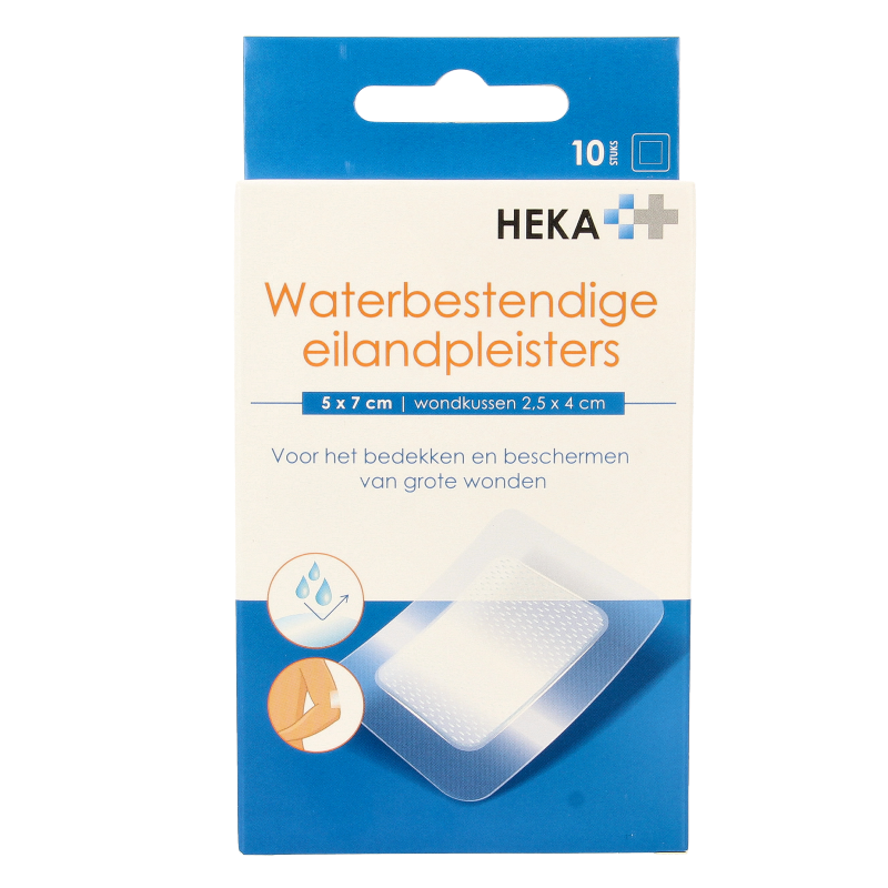 Heka Klein Eilandpleister 5cm x 7cm waterbestendig 10 Stuks