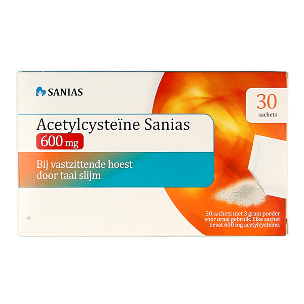 Sanias Acetylcysteine 600mg sachets 3 gram 30.00 Sachets