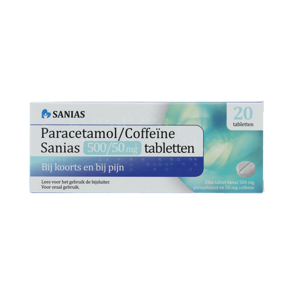 Sanias PARACETAMOL/COFFEINE SANIAS TABLET 500/50 MG AV 20.00 Stuks