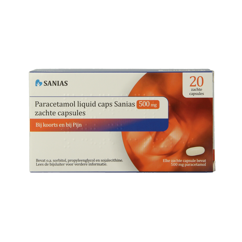 Sanias Paracetamol 500mg liquid 20 Capsules