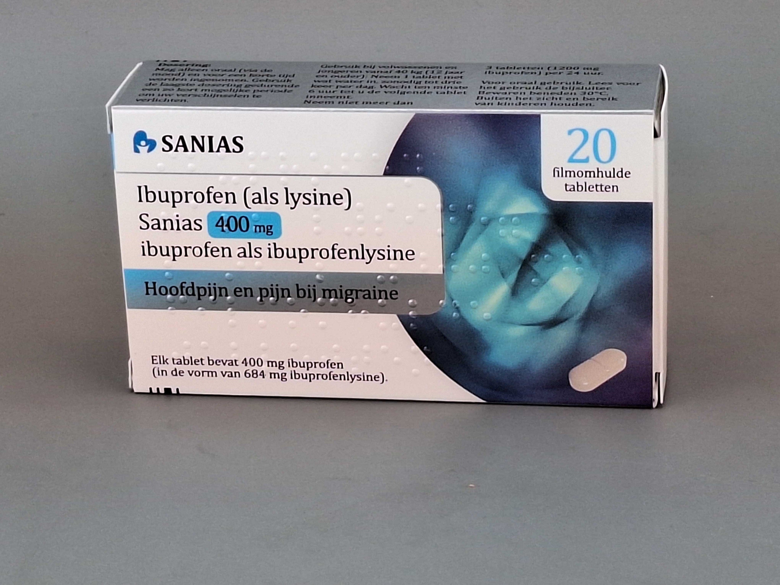 Leidapharm Ibuprofen 400 mg als lysine 20 Stuks