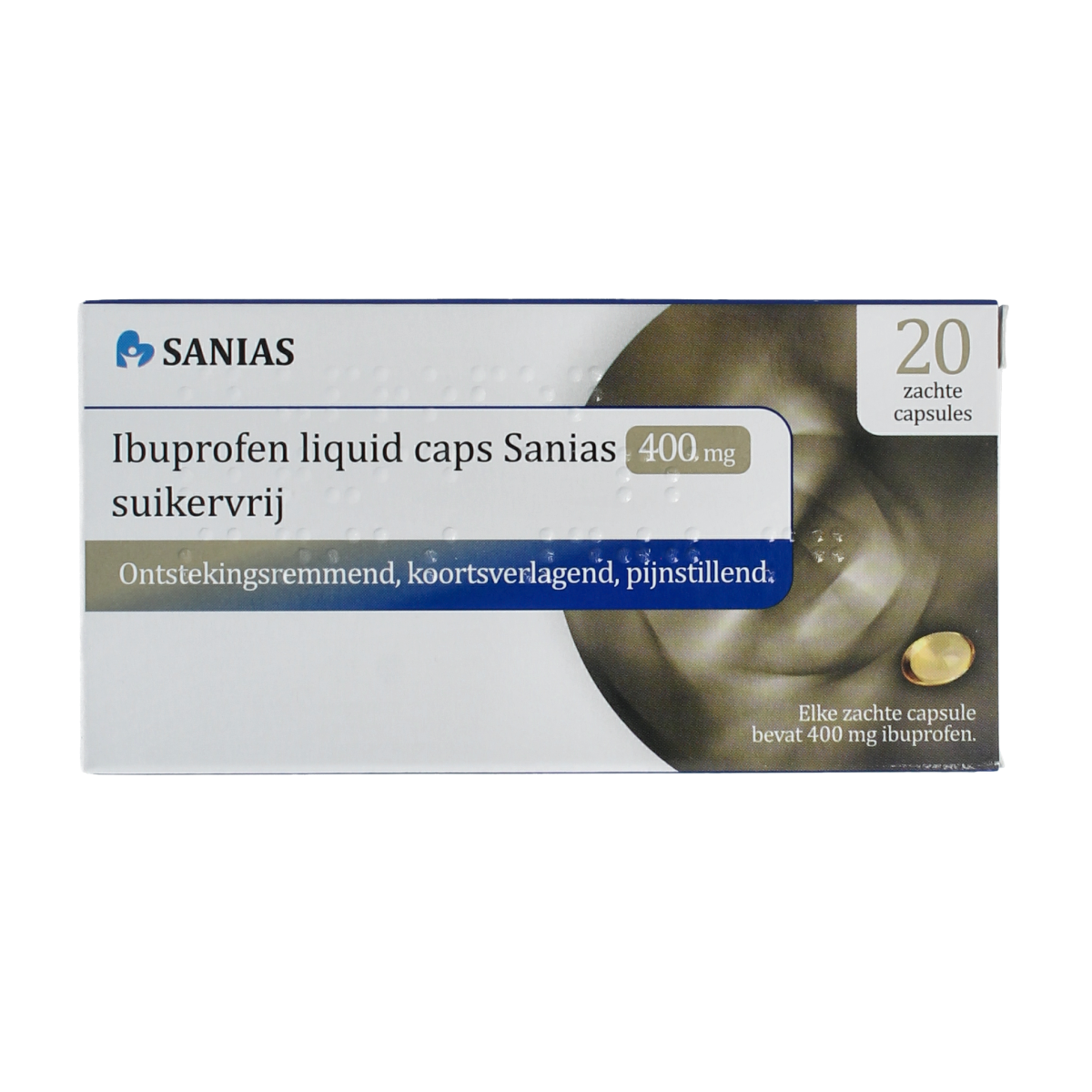 Sanias Ibuprofen liquid 400mg suikervrij 20.00 Capsules