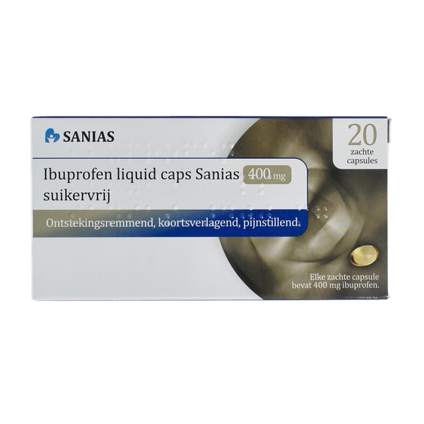 Sanias Ibuprofen liquid 400mg suikervrij 20.00 Capsules