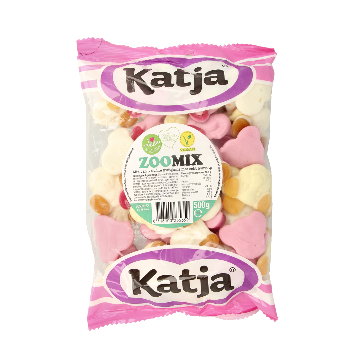Katja Zoo mix zakje 500.00 Gram