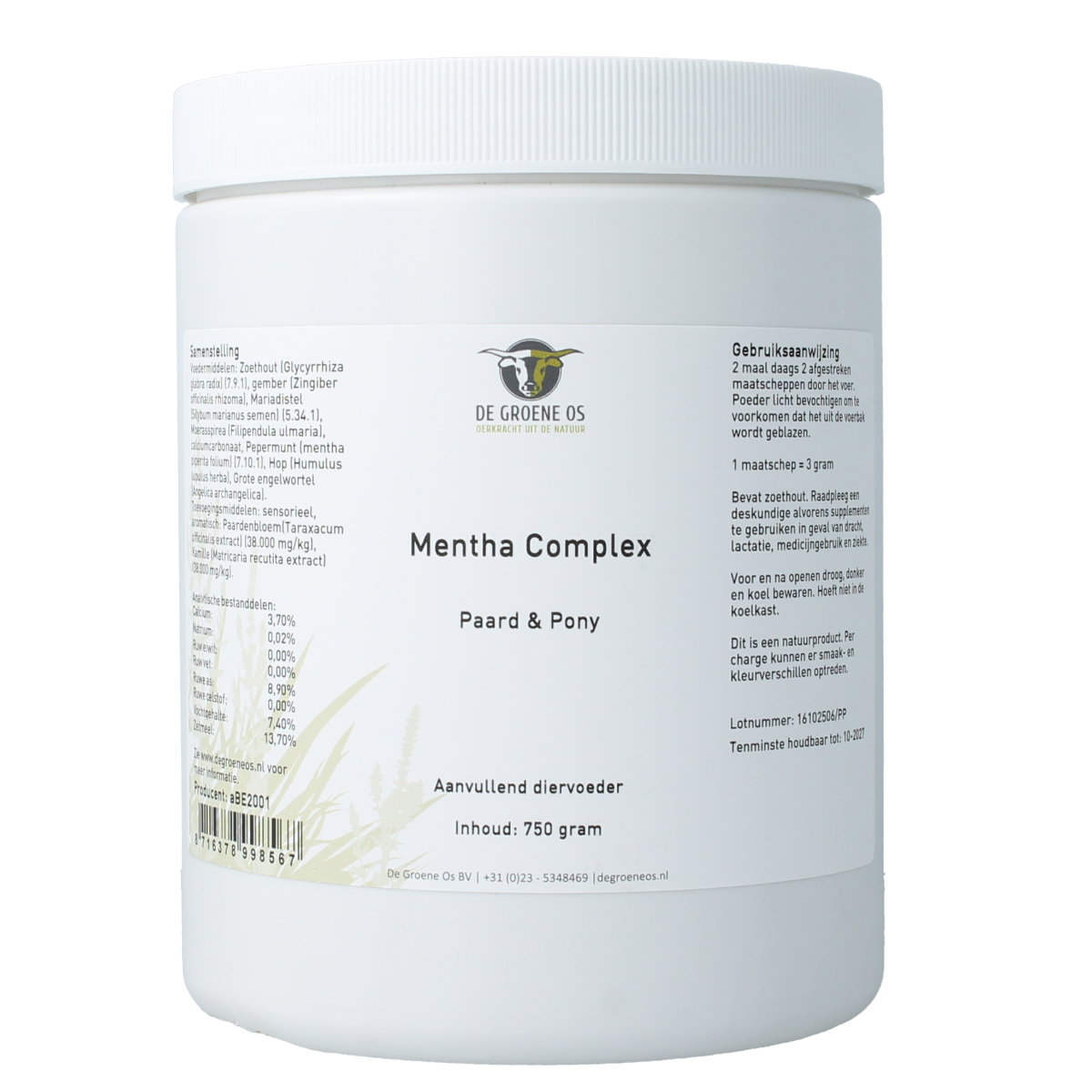 Groene Os Mentha complex paard/pony 750.00 Gram