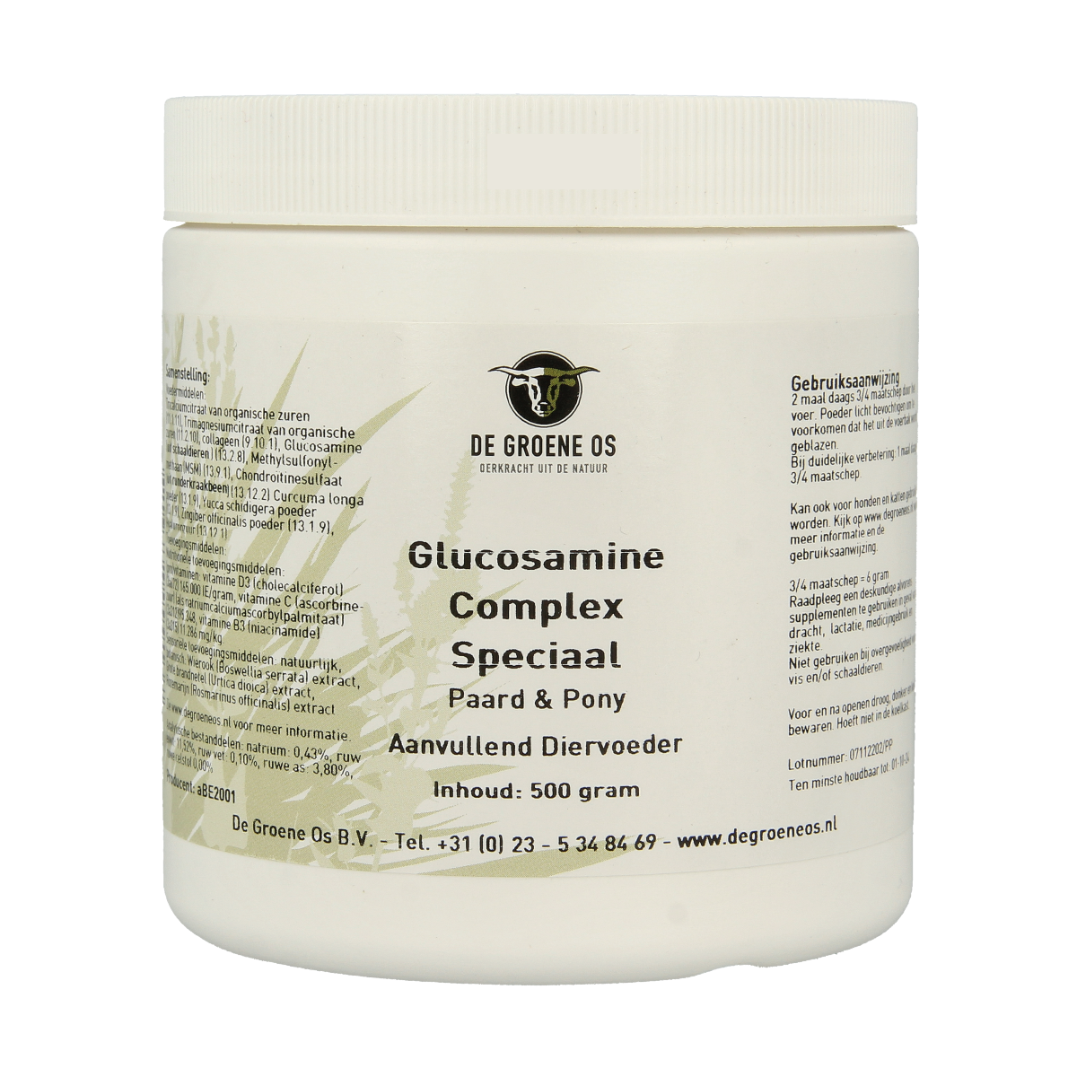 Groene Os Glucosamine complex speciaal paard/pony 500.00 Gram