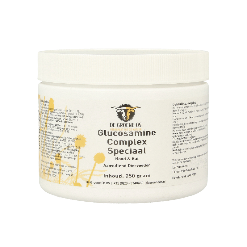 Groene Os Glucosamine complex speciaal hond/kat 250 Gram
