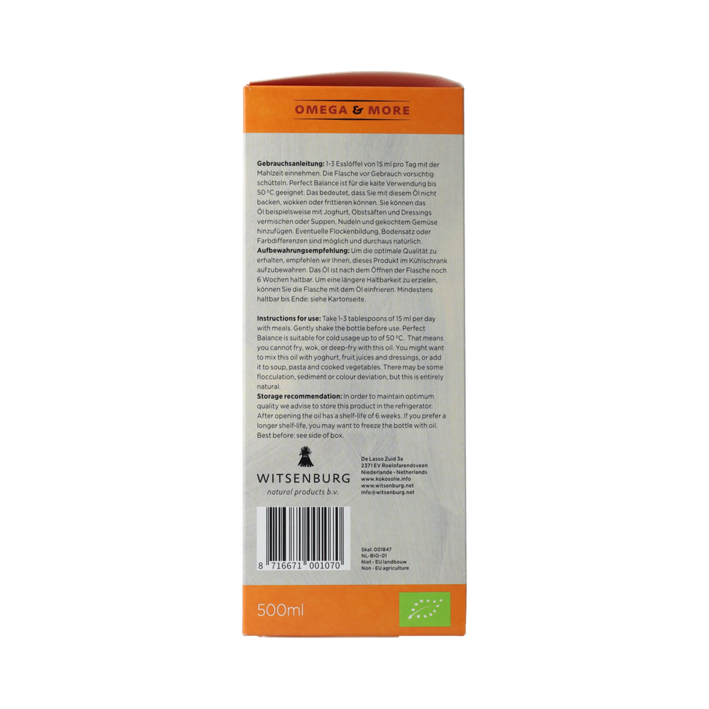 Omega & More Perfect balance bio 500.00 Milliliter