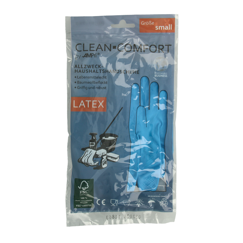 CLEAN-COMFORT Huishoudhandschoen blauw maat S 1 Paar