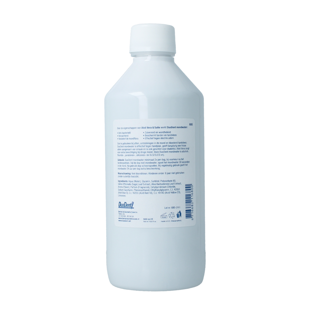 Duodent Mondwater aloe vera/salie 500.00 Milliliter
