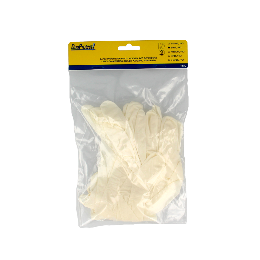 Duoprotect Handschoen latex S 10.00 Stuks