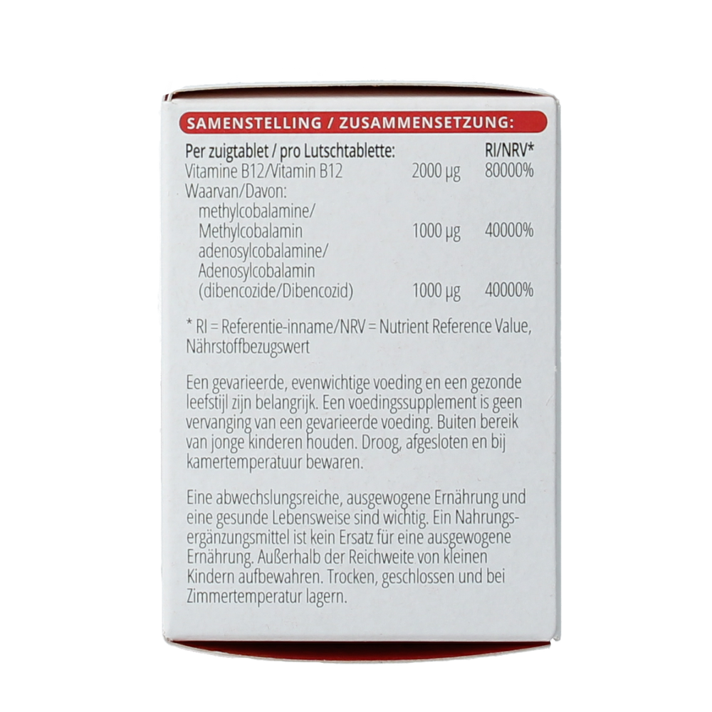 Vitals Vitamine B12 2000 mcg 100.00 Zuigtabletten