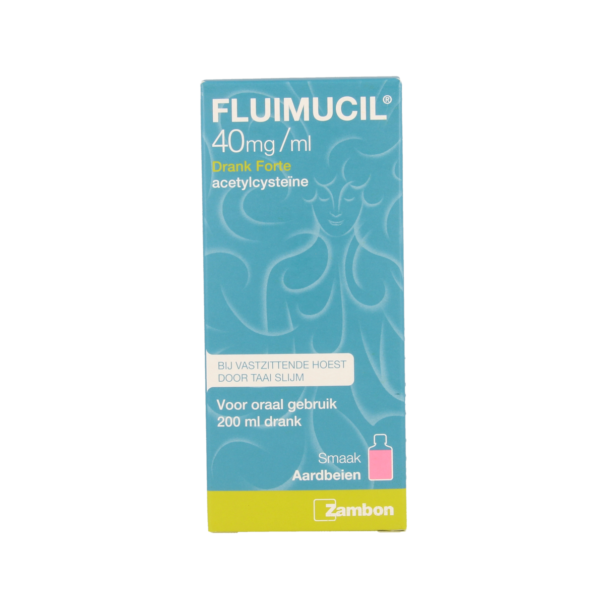 Fluimucil Drank 40mg/ml forte aardbei 200.00 Milliliter