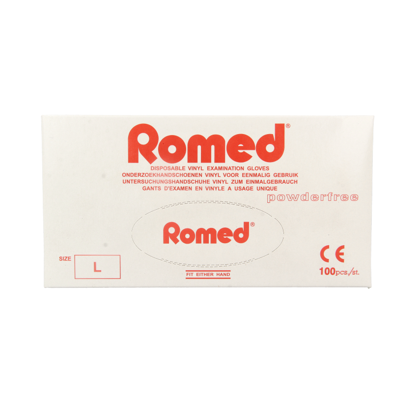Romed Vinyl handschoen niet steriel poedervrij L 100 Stuks