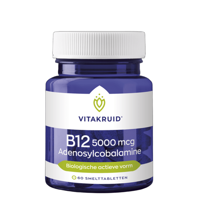 Vitakruid B12 5000 mcg Actief Adenosylcobalamine 60 Smelttabletten