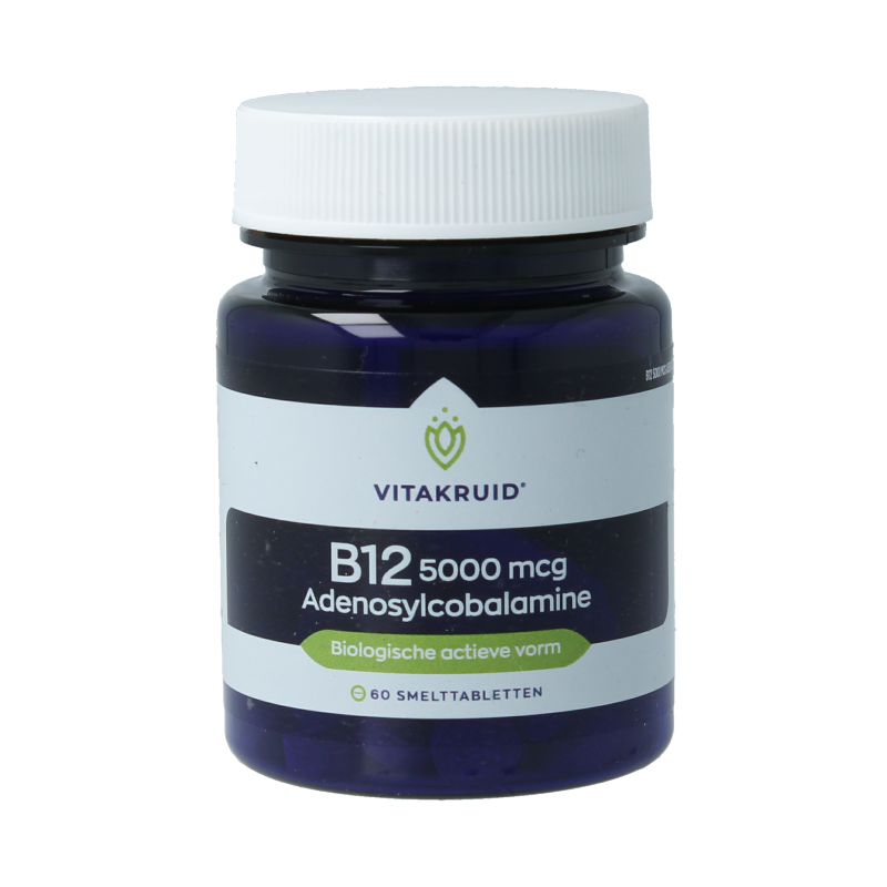Vitakruid B12 5000 mcg Actief Adenosylcobalamine 60 Smelttabletten