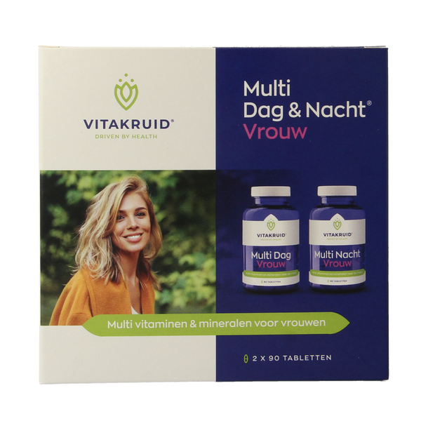 Vitakruid Multi Dag & Nacht Vrouw 100% Vegan 2 x 90 180.00 Tabletten
