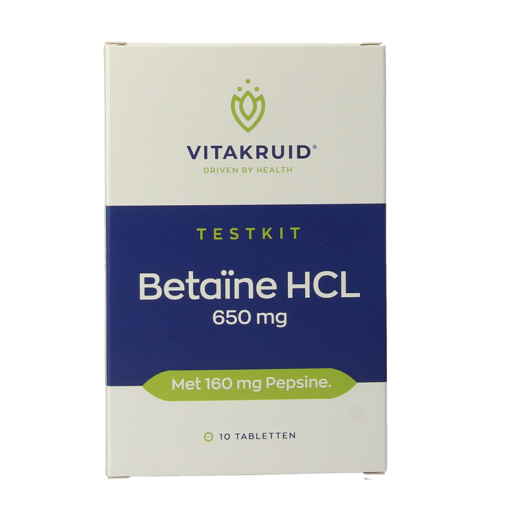 Vitakruid Betaine HCL 650mg & pepsine 160mg testkit 10.00 Tabletten