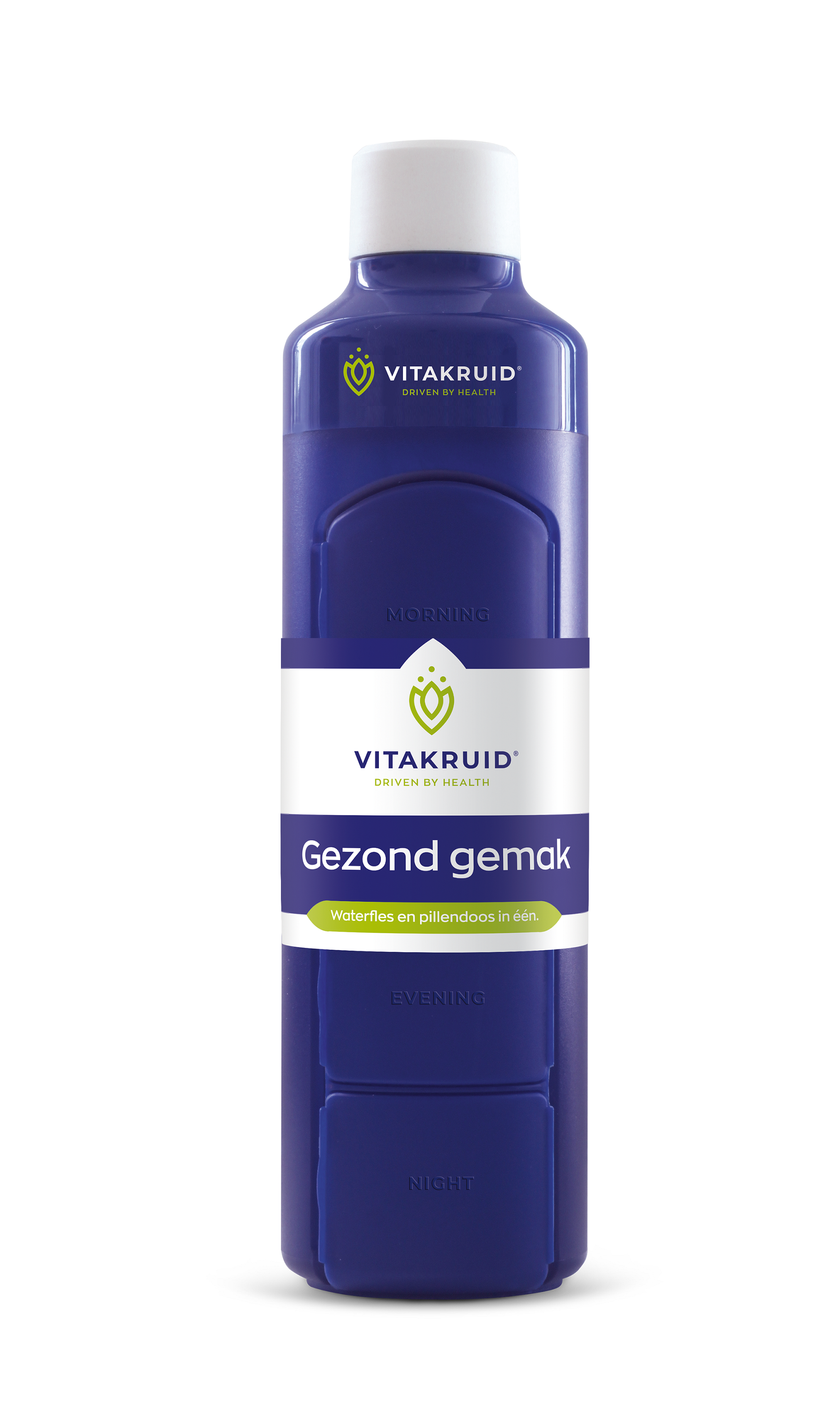 Vitakruid Waterfles met pillendoos 375ml 1.00 Stuks