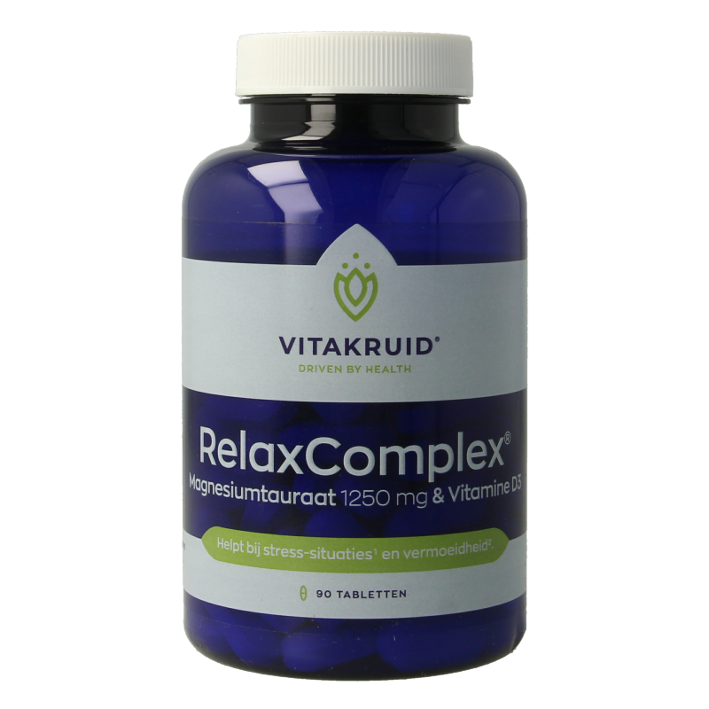Vitakruid RelaxComplex oa Magnesium Tauraat & Vitamine D3 90 Tabletten
