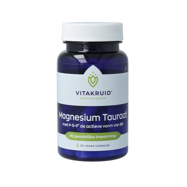 Vitakruid Magnesium Tauraat met vitamine B6 (P-5-P) 30.00 Vegetarische capsules