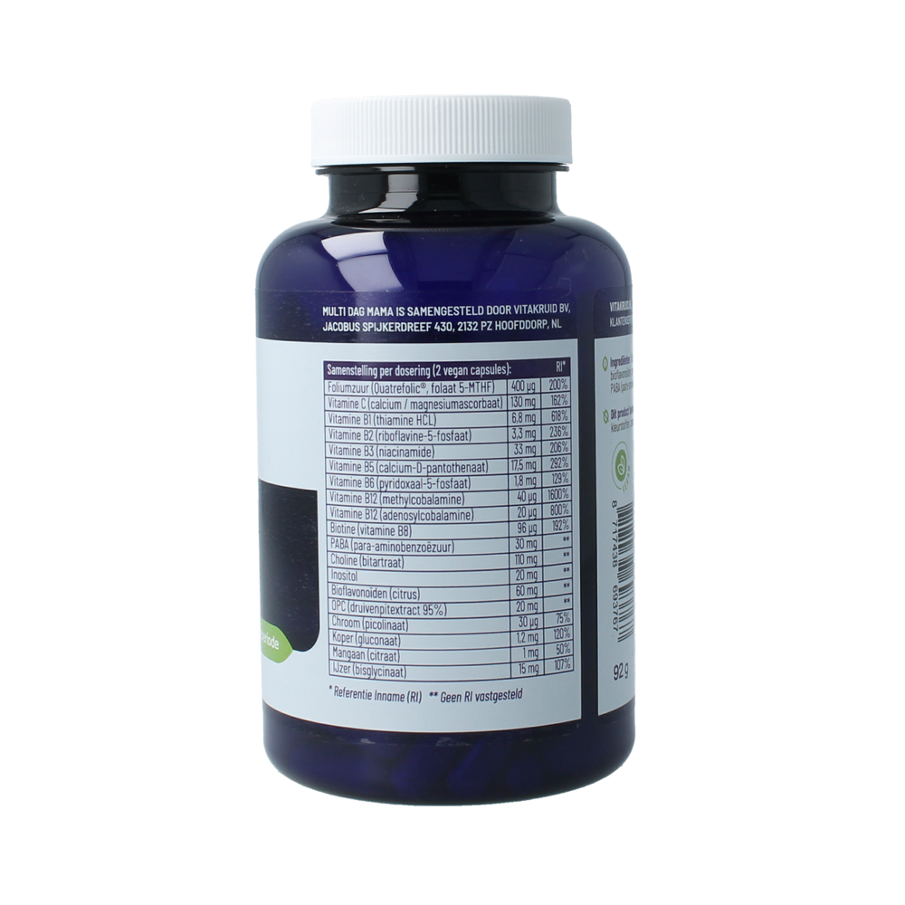Vitakruid Multi dag mama vegan 180.00 Vegetarische capsules