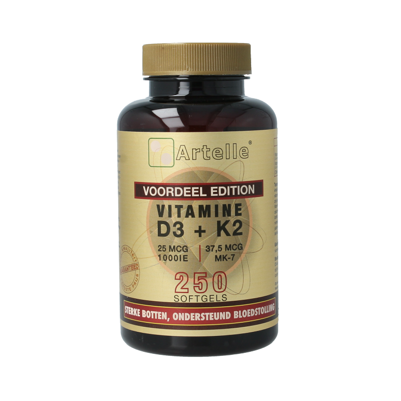 Artelle Vitamine D3 25mcg + K2 37,5 mcg MK-7 250 Softgels