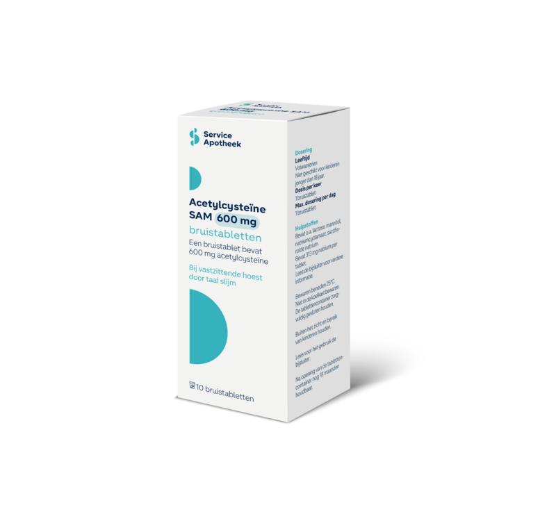 Service Apotheek Acetylcysteine 600mg 10.00 Bruistabletten