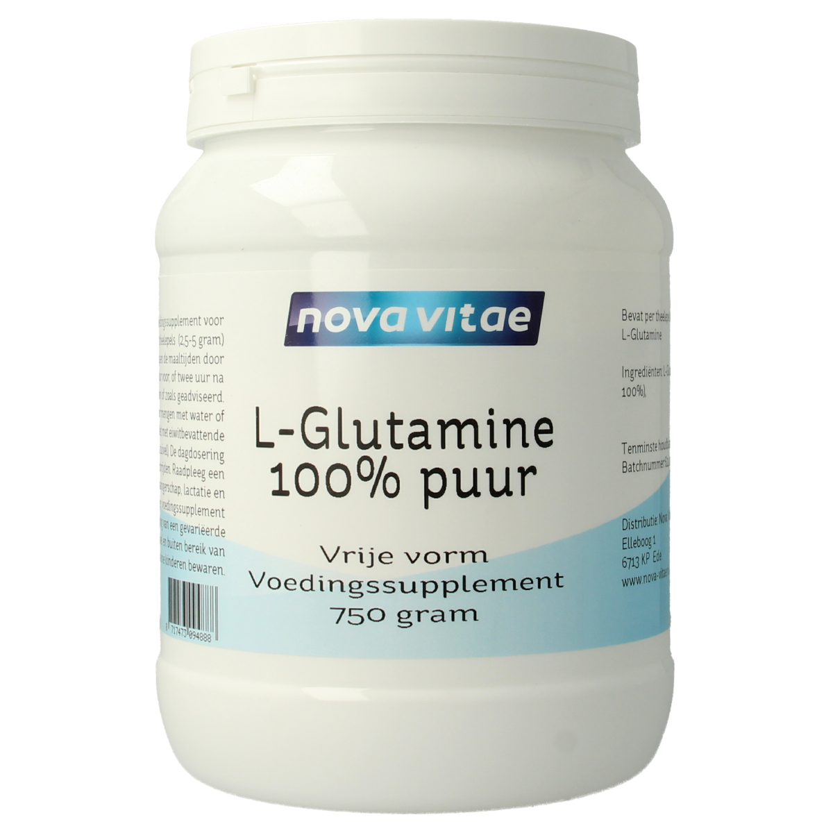 Nova Vitae L-Glutamine 100% puur 750.00 Gram