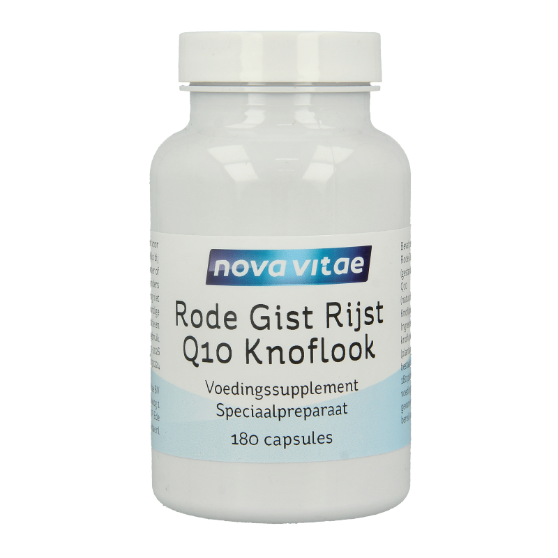 Nova Vitae Rode gist rijst + Q10 + knoflook 180 Vegetarische capsules