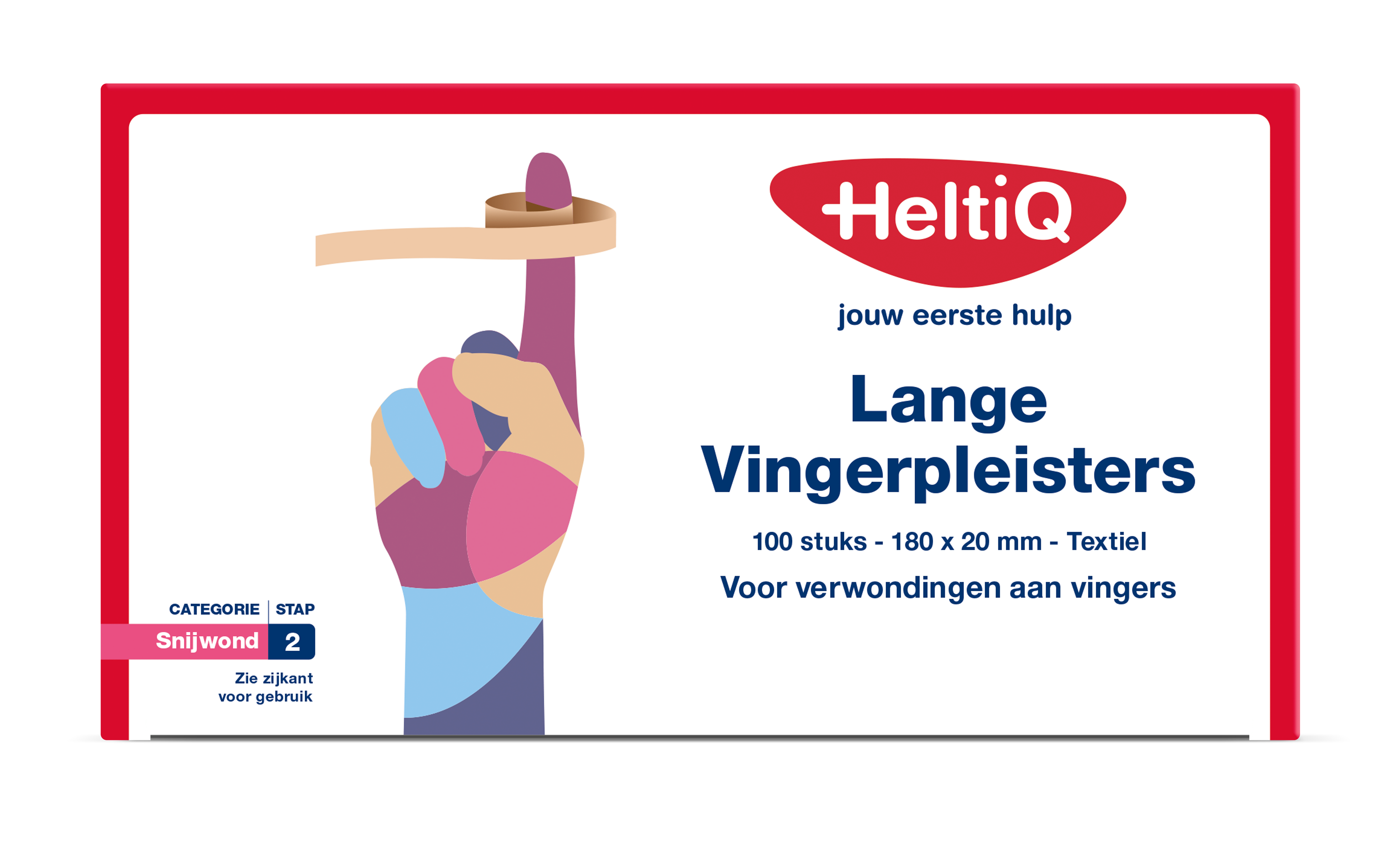 Heltiq Vingerpleister lang textiel 180 x 20mm 100 Stuks