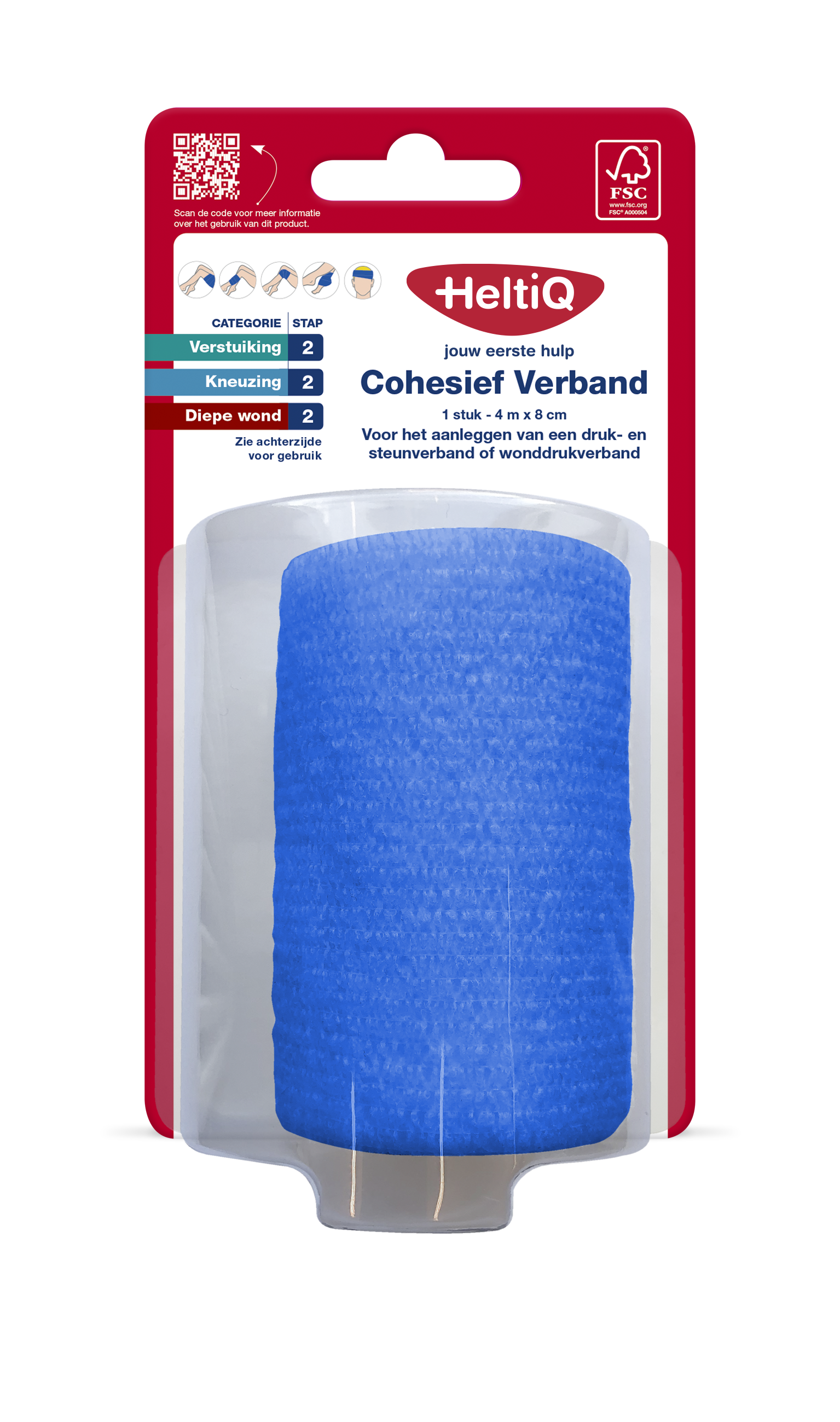 Heltiq Cohesief verband 4m x 8cm 1.00 Stuks