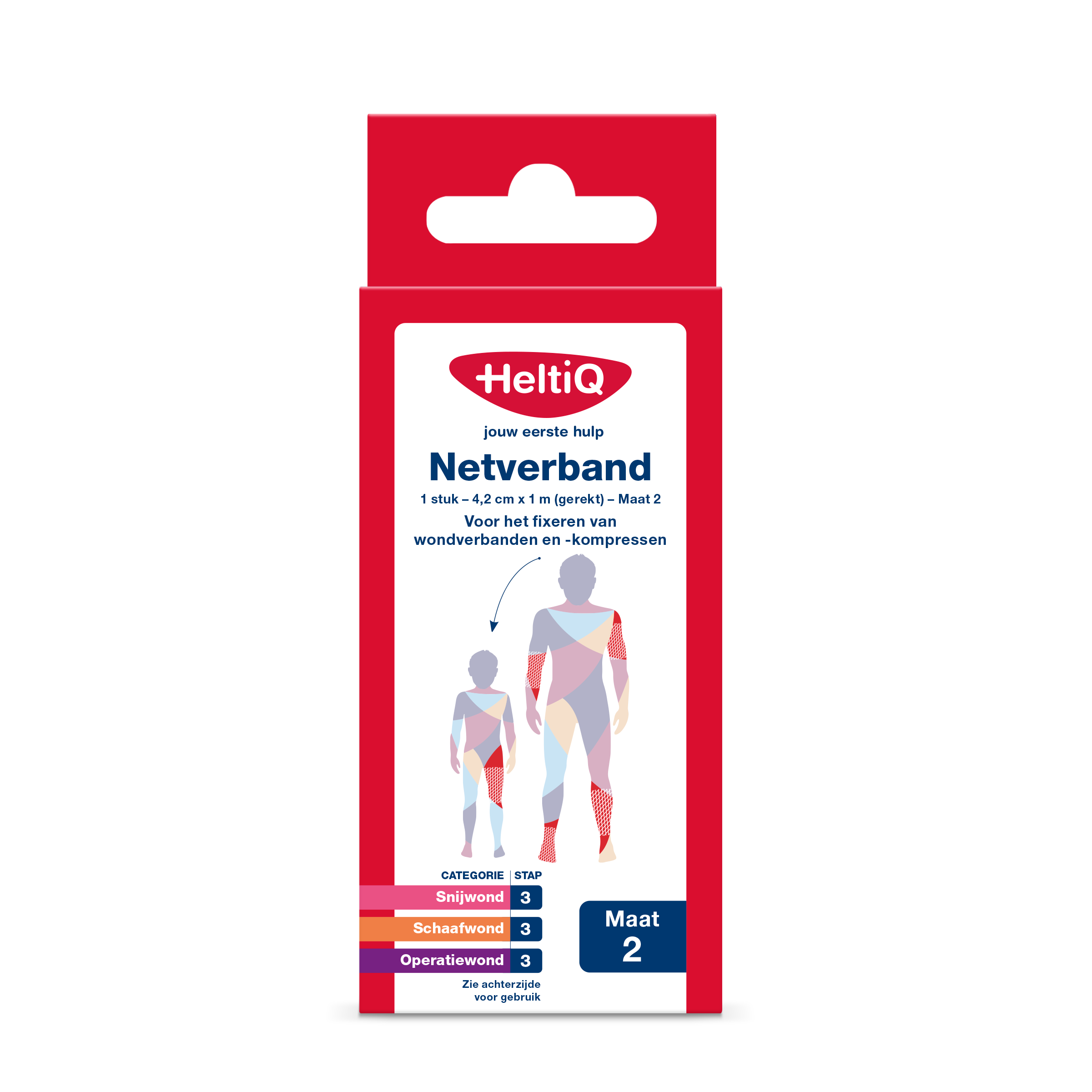 Heltiq Netverband 4,2cm x 1m (gerekt) maat 2 1.00 Stuks