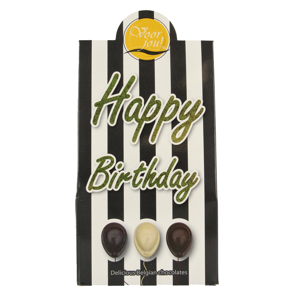 Voor Jou! Cadeau doos black & white happy birthday 100.00 Gram