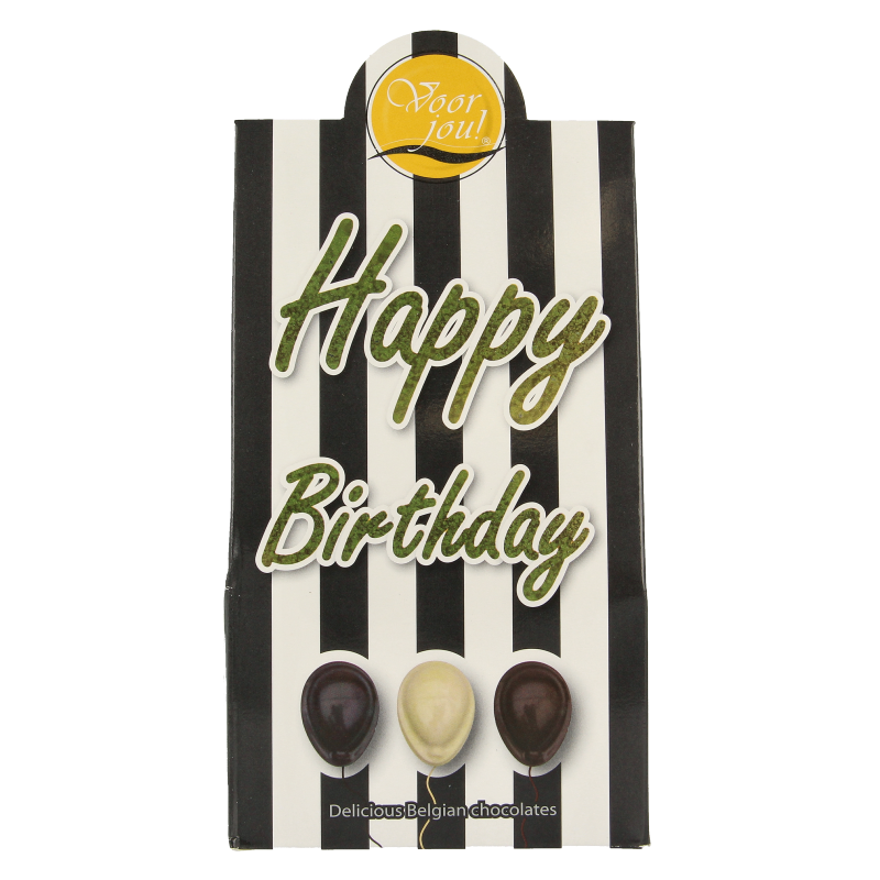 Voor Jou! Cadeau doos black & white happy birthday 100 Gram