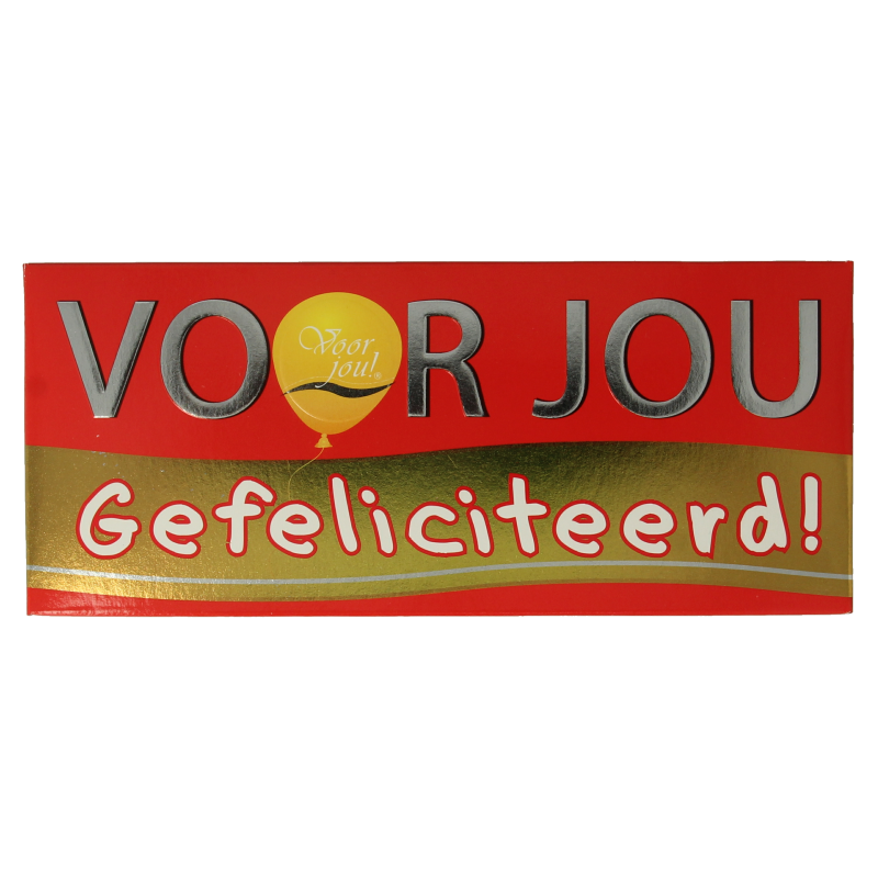Voor Jou! Wensreep melkchocolade gefeliciteerd 70 Gram