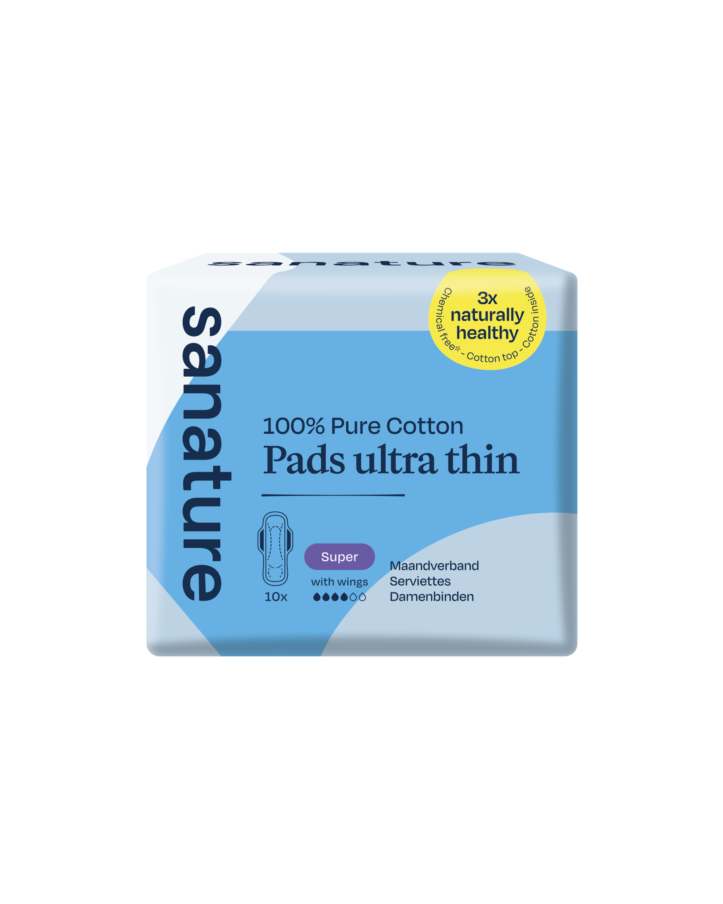 Sanature Maandverband super 100% katoen 10.00 Stuks
