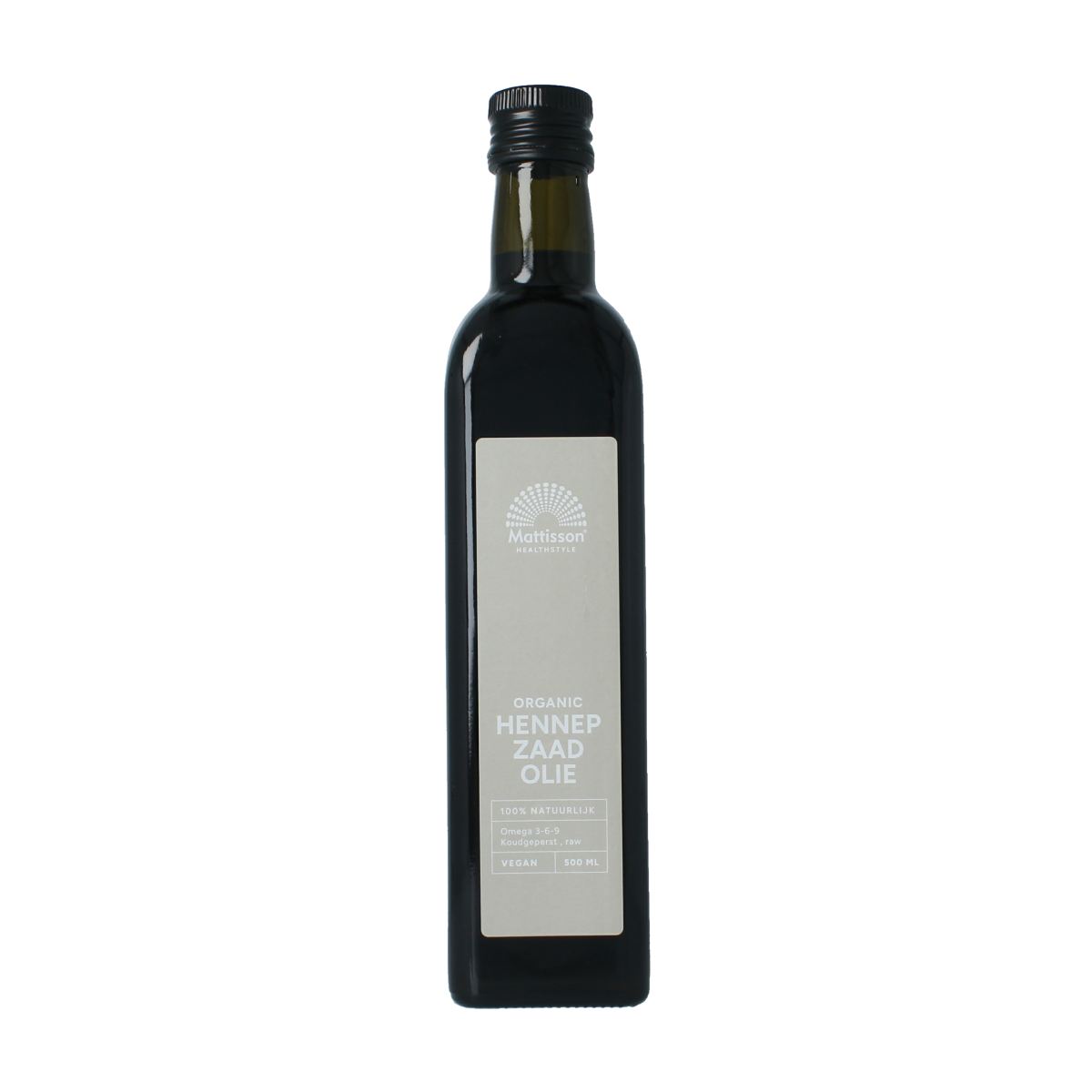 Mattisson Hennepzaadolie raw koudgeperst bio 500.00 Milliliter