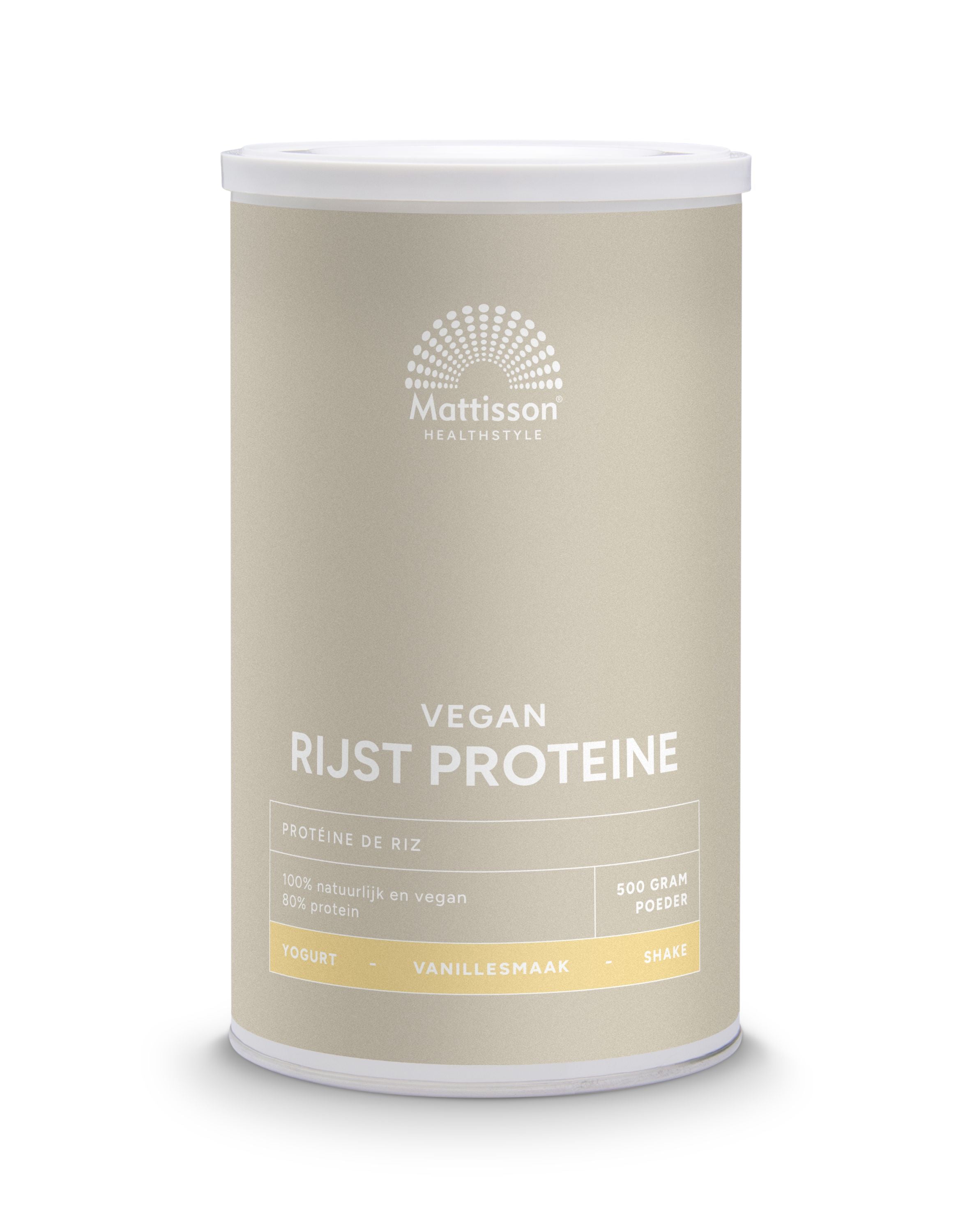 Mattisson Absolute rijst proteine vanille vegan 80% 500 Gram