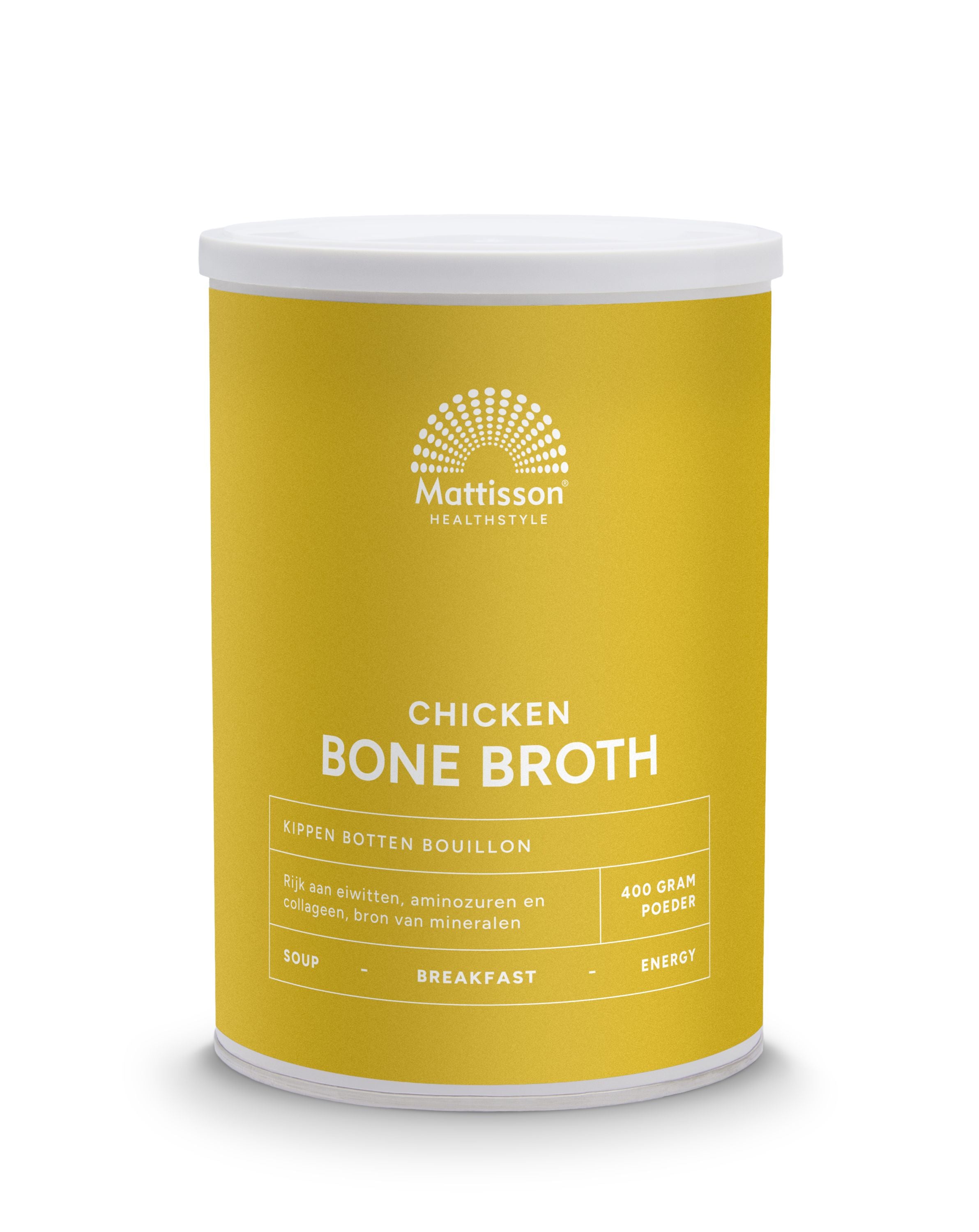 Mattisson Chicken bone broth - Botten bouillon kip 400.00 Gram