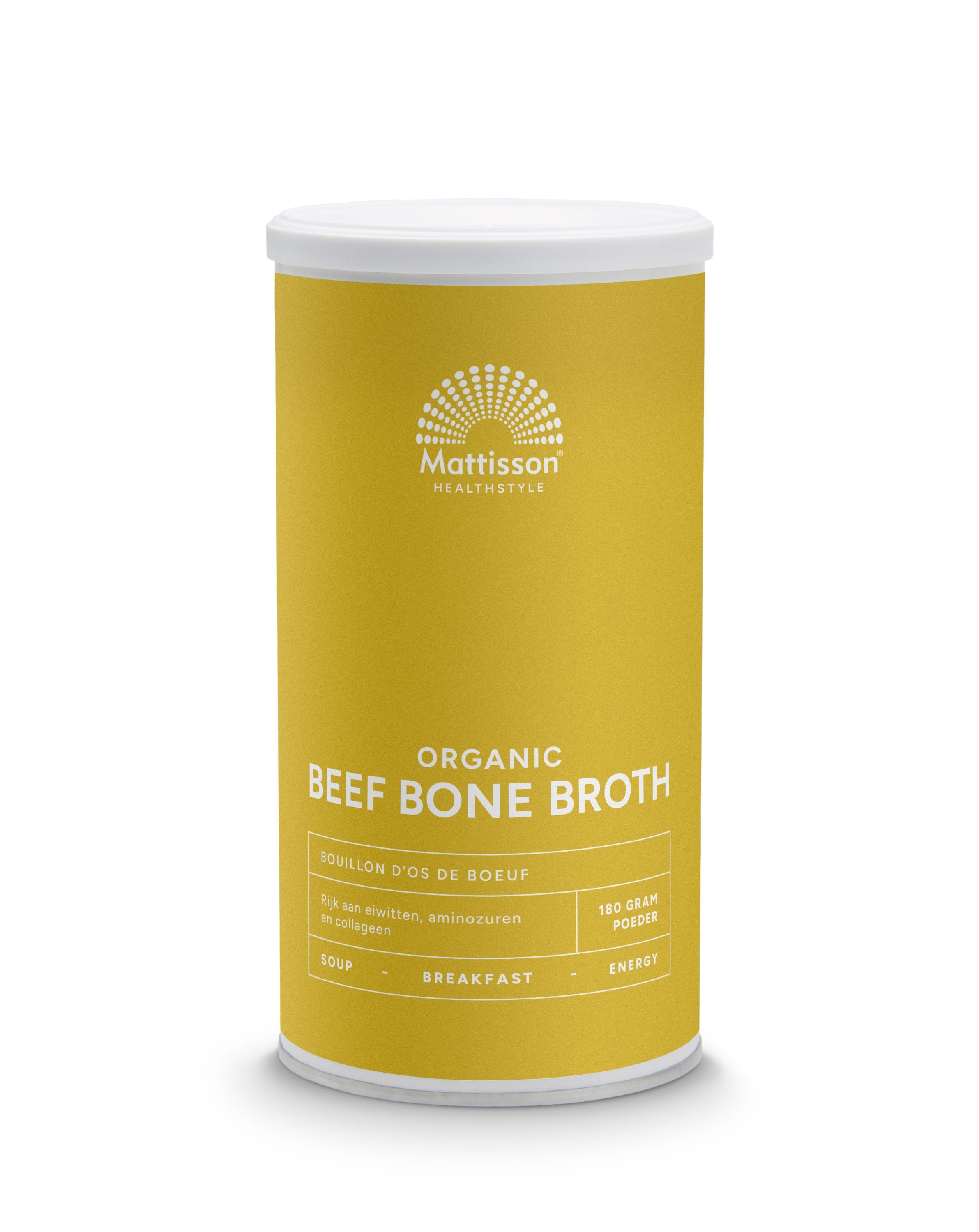 Mattisson Organic beef bone broth botten bouillon bio 180 Gram