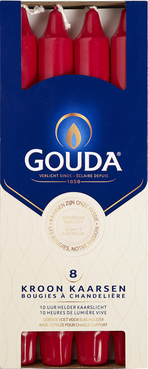 Gouda Kroonkaars robijnrood 240/24 8.00 Stuks