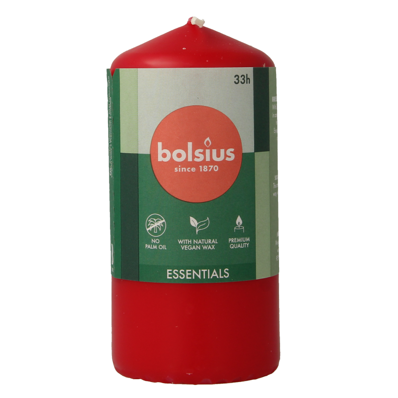 Bolsius Stompkaars 120/58 delicate red 1 Stuks