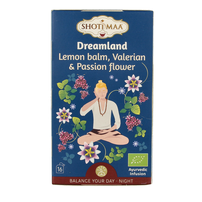 Shoti Maa Dreamland lemon balm, valerian & pass flower bio 16 Zakjes