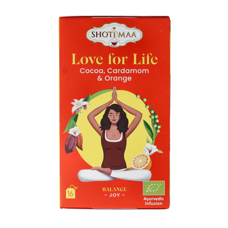 Shoti Maa Love for life cocoa, cardamom & orange bio 16 Zakjes