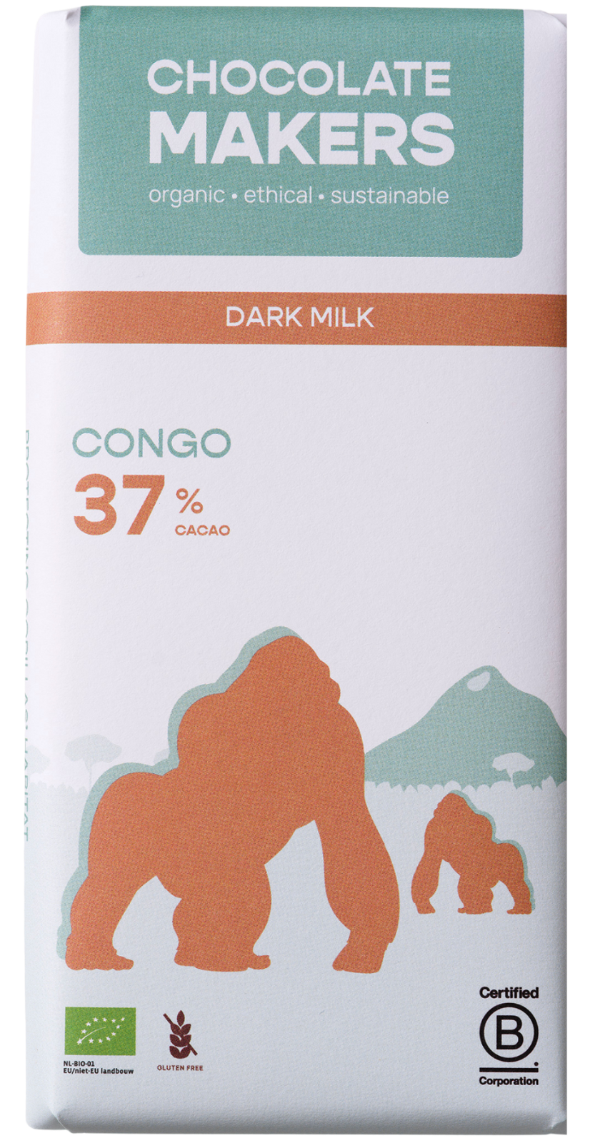 Chocolatemakers Gorilla melk 37% bio 80 Gram