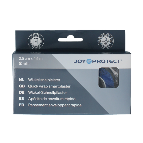 Joy2protect Snelpleisters blauw 2.5cm x 4.5m 2.00 Rol