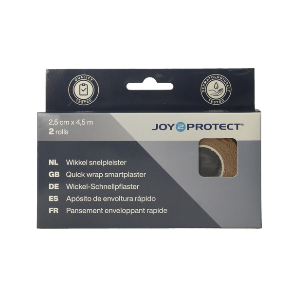 Joy2protect Snelpleisters huidskleur 2.5cm x 4.5m 2.00 Rol