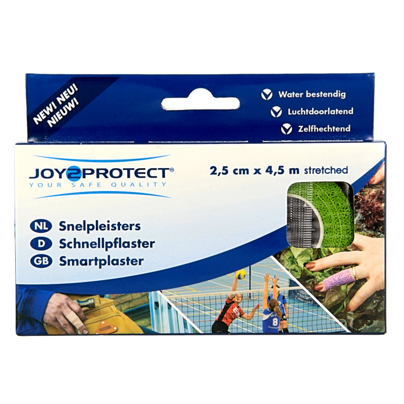 Joy2protect Snelpleisters groen 2.5cm x 4.5m 2 Rol